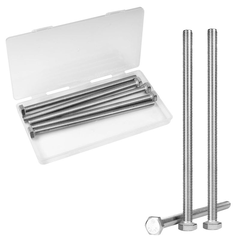 Yinpecly 5 Pcs M8 Hex Bolts M8-1.25 x 150mm Hex Head Screw Bolt 304 Stainless Steel M8-1.25mm Hexagon Bolts Hex Head Screws, Metric Machine Fully Thread, Bright Finish - Image 1
